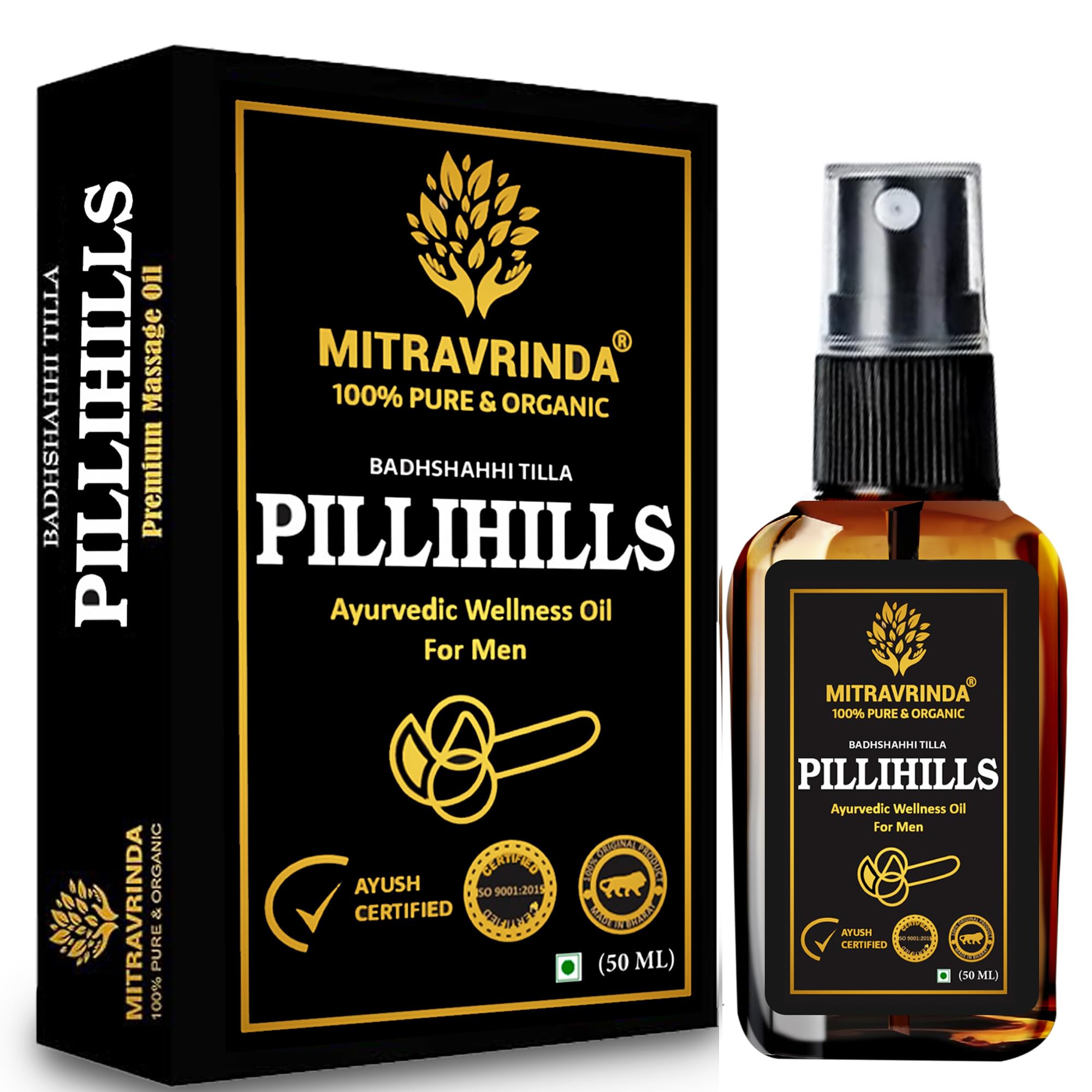 Mitravrinda Pillihills Massage Oil Natural Ingredients Jaiphal, Malkangani 50Ml