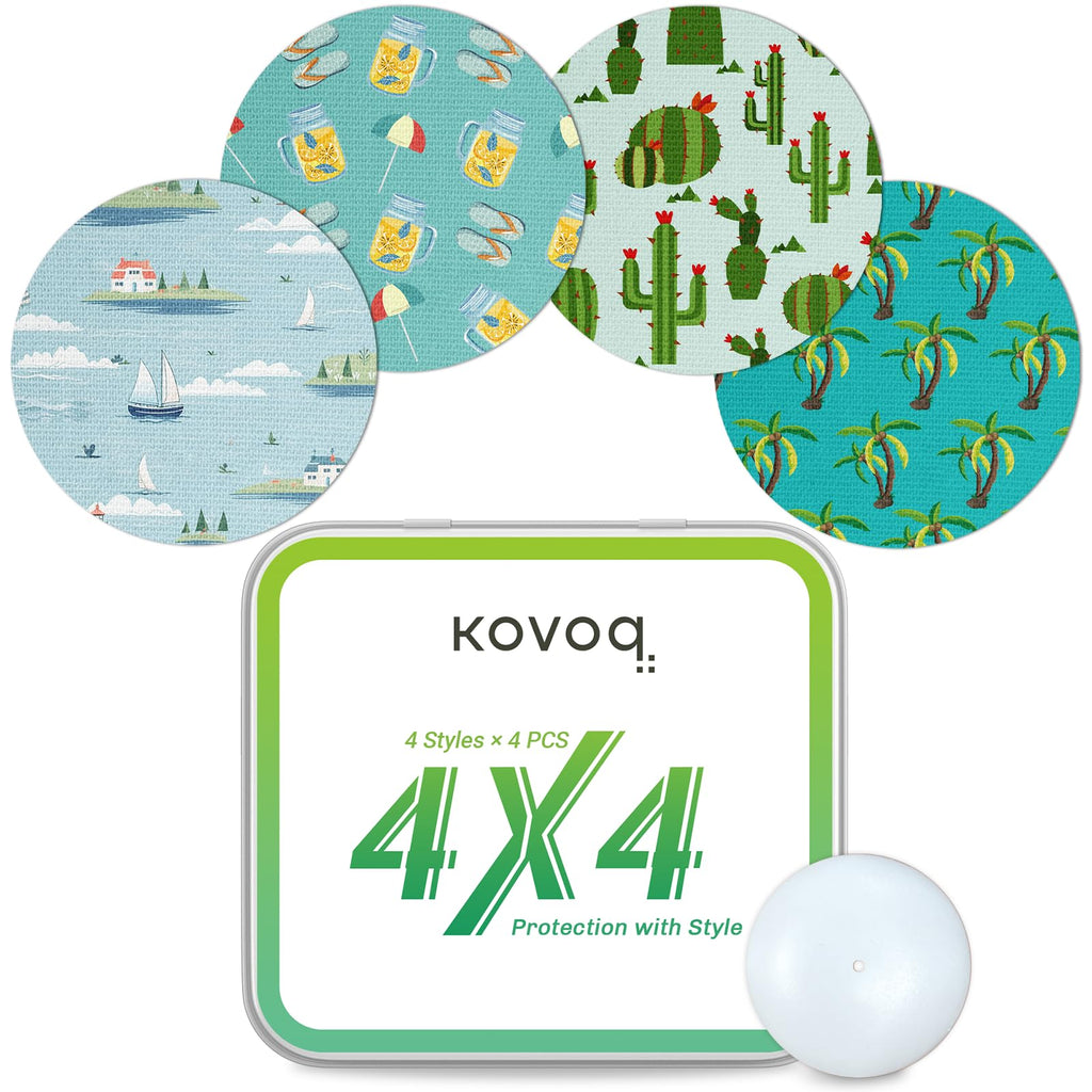 Kovoq Libre 2 & Lingo Sensor Covers Cute, Kovoq 16 Pack Freestyle Libre 2 Sensor Patches, Reusable Protecive Hard Shell Cover, C