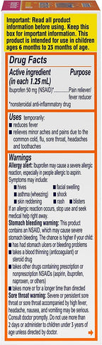 Motrin Infants Concentrated Drops, Fever Reducer, Ibuprofen, Berry Flavored.5 Oz (Pack of 2)