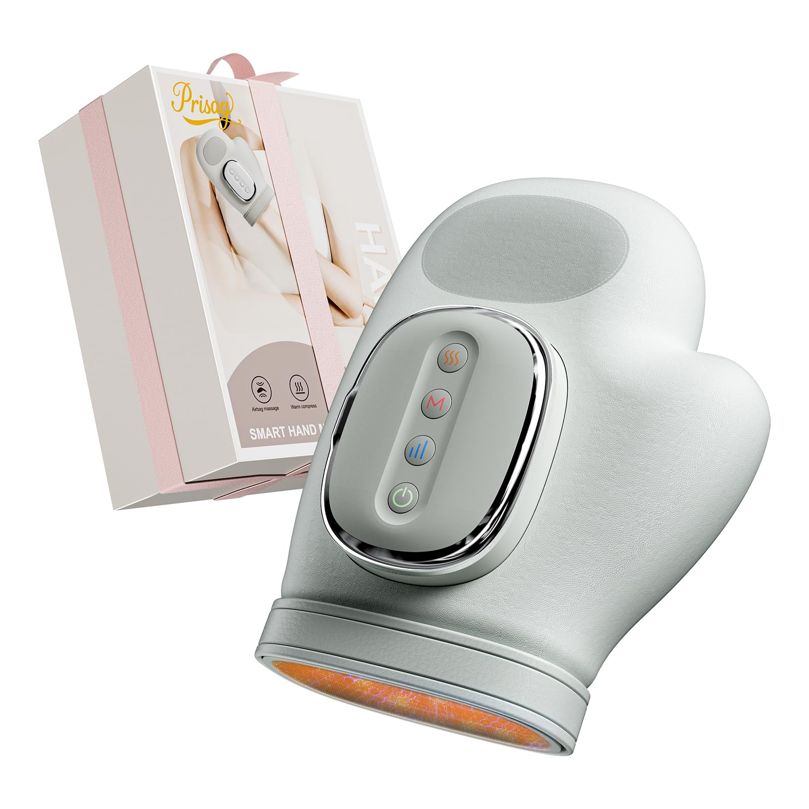 Prisag Hand Massager with Heat and Compression, Cordless Hand Massager, Finger Massager, 2025 Updated Carpal Tunnel Relief & Wri