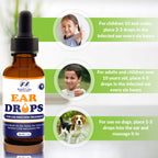 Natural Ear Drops for Ear Infection - Herbal Eardrops for Adults, Children & Pets - Soothes Discomfort, Ear Aches, Itchy Ears, S