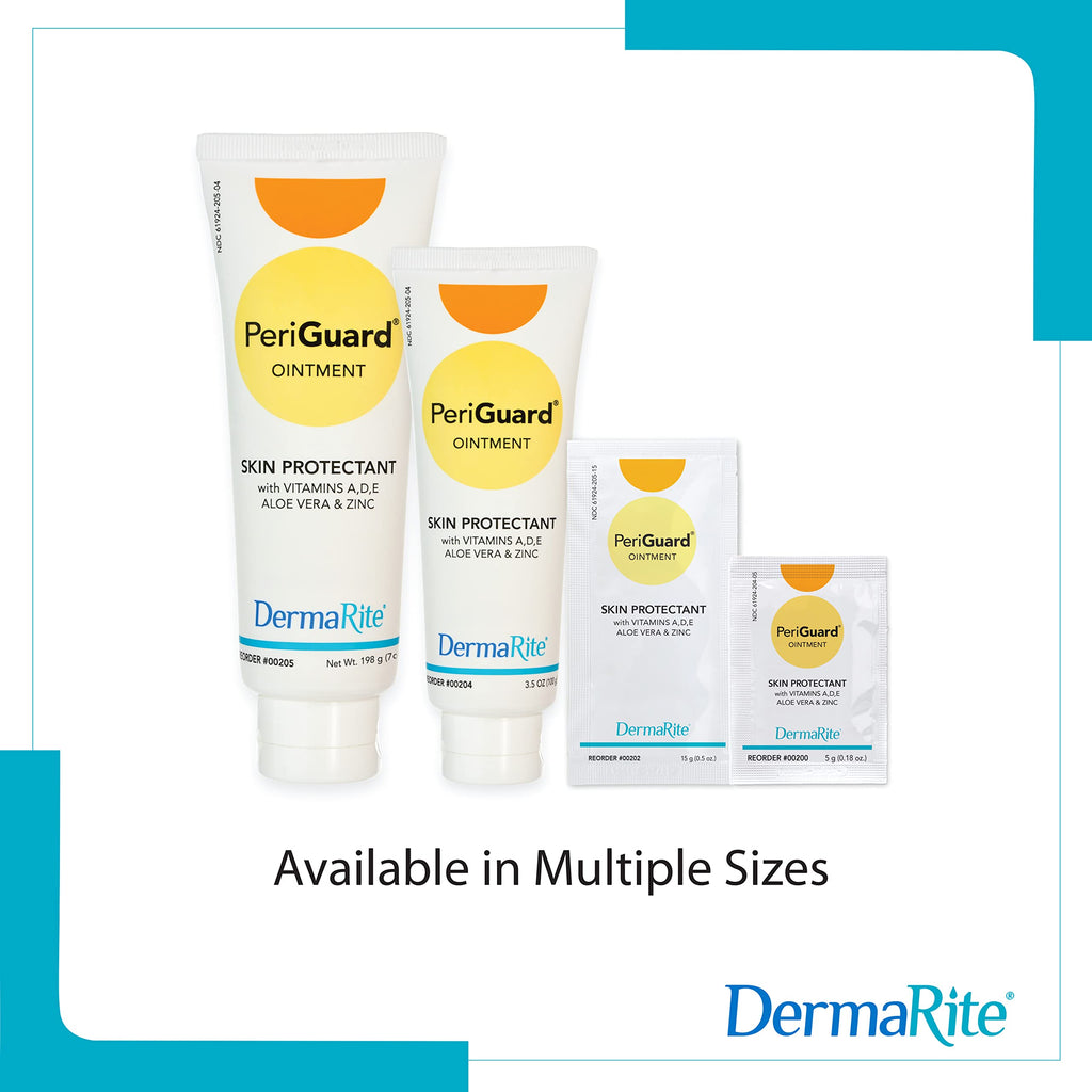 PeriGuard Skin Protectant Ointment - Vitamin A, D, E, Aloe Vera, Zinc, Petroleum Based Moisture Barrier - 3.5 oz Tube