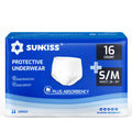 SUNKISS TrustPlus Unisex Incontinence Disposable Underwear, Heavy Absorbency, Barrier Leak Protection, Odor Control, 16 Count, S