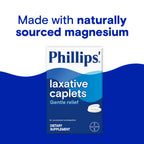 Phillips Laxative Caplets, With Naturally Sourced Magnesium Supplement for Gentle Relief of Occasional Constipation, Cramp and