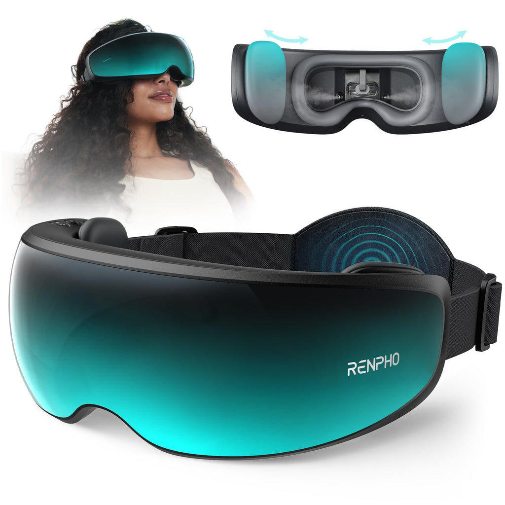 RENPHO Eyeris Caligo Eye Massager with Mist & Temple Massage, Slidable Temple Massager for Migraines, Eye Mask for Mom Dad Women