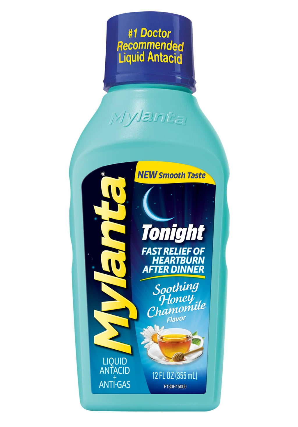 Mylanta Heartburn and Gas Relief, Liquid Antacid, Tonight Formula, Honey Chamomile Flavor, 12 Fl Oz