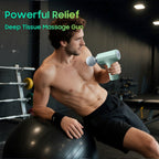 JOYSUWERUN Massage Gun with Heat - Amazing Power! Deep Tissue Percussion Massager, Handheld Mini Muscle Gun, 7 Massage Heads, Qu