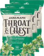 Jakemans Throat & Chest Menthol Cough Suppressant Peppermint - 30 Lozenges (3 Pack)