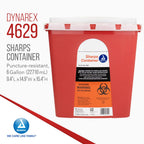 Dynarex 4629 Sharp Container, Provides a Safe Disposal of Medical Waste and Needles, Non-Sterile & Latex-Free, 6 Gallons, Made w