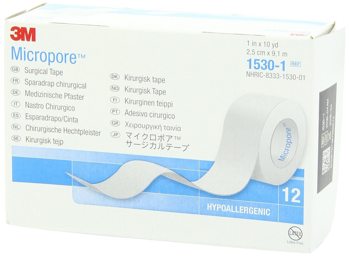3M Health Care 1530-1 Paper Surgical Tape, 1 x 10 yd. Size (Pack of 120)