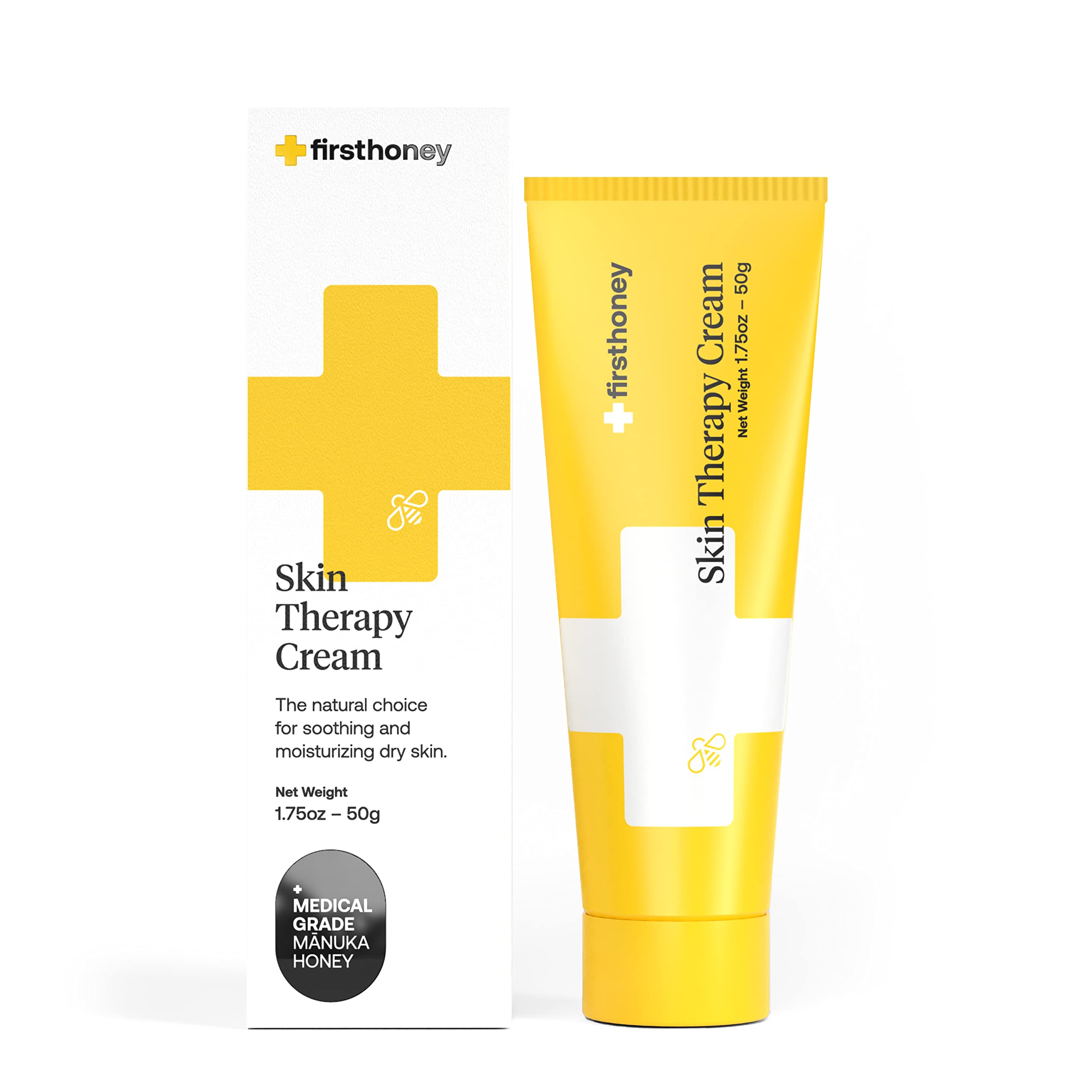 First Honey Manuka Honey Cream for Dry & Itchy Skin | Fast Relief for Eczema, Rosacea, Psoriasis, & Dermatitis | Natural & No Fi