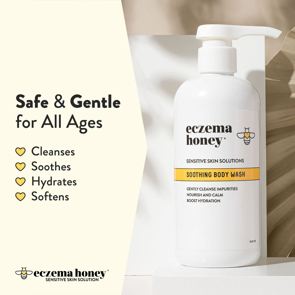 ECZEMA HONEY Soothing Body Wash - Daily Shower Gel & Eczema Treatment - Sensitive Skin Body Wash for Adults, Kids, & Babies - Bo