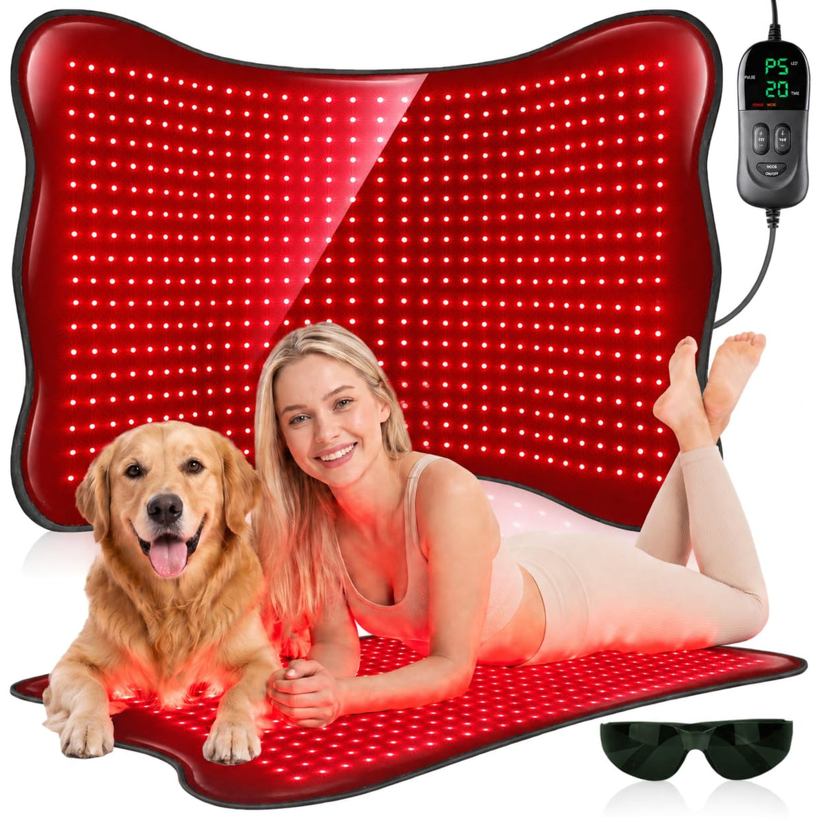 Red Light Therapy Mat for Body, 42 x 26, 576 LEDs, 660nm & 850nm
