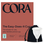 Cora Menstrual Period Cup | Comfortable, Easy to Use | Medical Grade Silicone | Flexible Fit | Leak Proof, Sustainable, Reusable