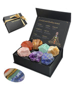 Chakras Crystals and Healing Stones Set with Worry Stones - 7 Chakra Stones, (2-2.5 in) Large Real Raw Crystals Positive Energy 