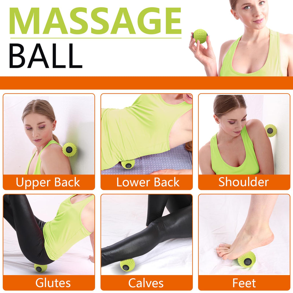 MURLIEN Massage Roller Ball, Deep Tissue Massager for Myofascial Release, Mobility Ball for Exercise and Workout Recovery, Allev