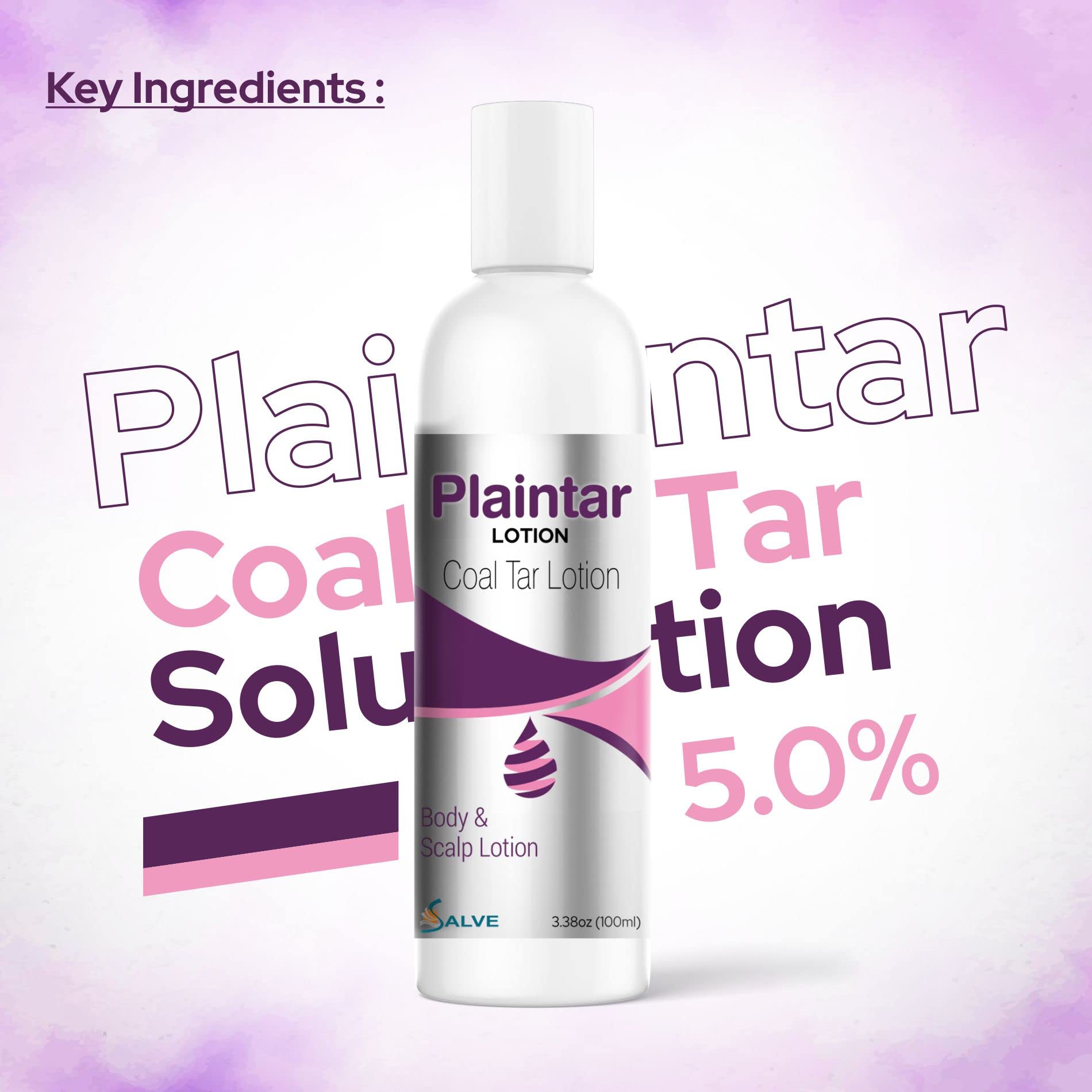 Plaintar Coal Tar 5% Leave on Lotion Reduces Scaling Dryness & Itching Coal Tar Lotion for Dandruff Psoriasis & Seborrheic Derma