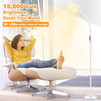 LIGHTMEUP Light Therapy Lamp - 15000 Lux Full Spectrum Happy LED UV-Free Sun Light Floor Therapy Lamp with 10 Adjustable Brightn
