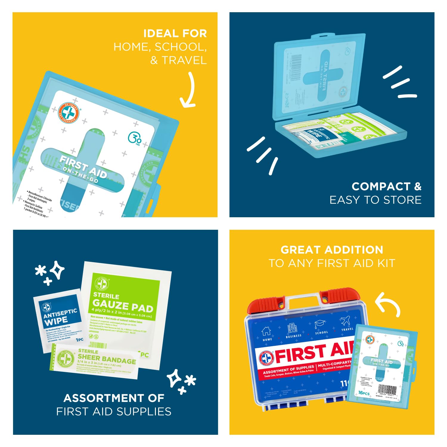 Be Smart Get Prepared Compact First Aid Kit, FSA/ HSA eligible (Packaging may vary)