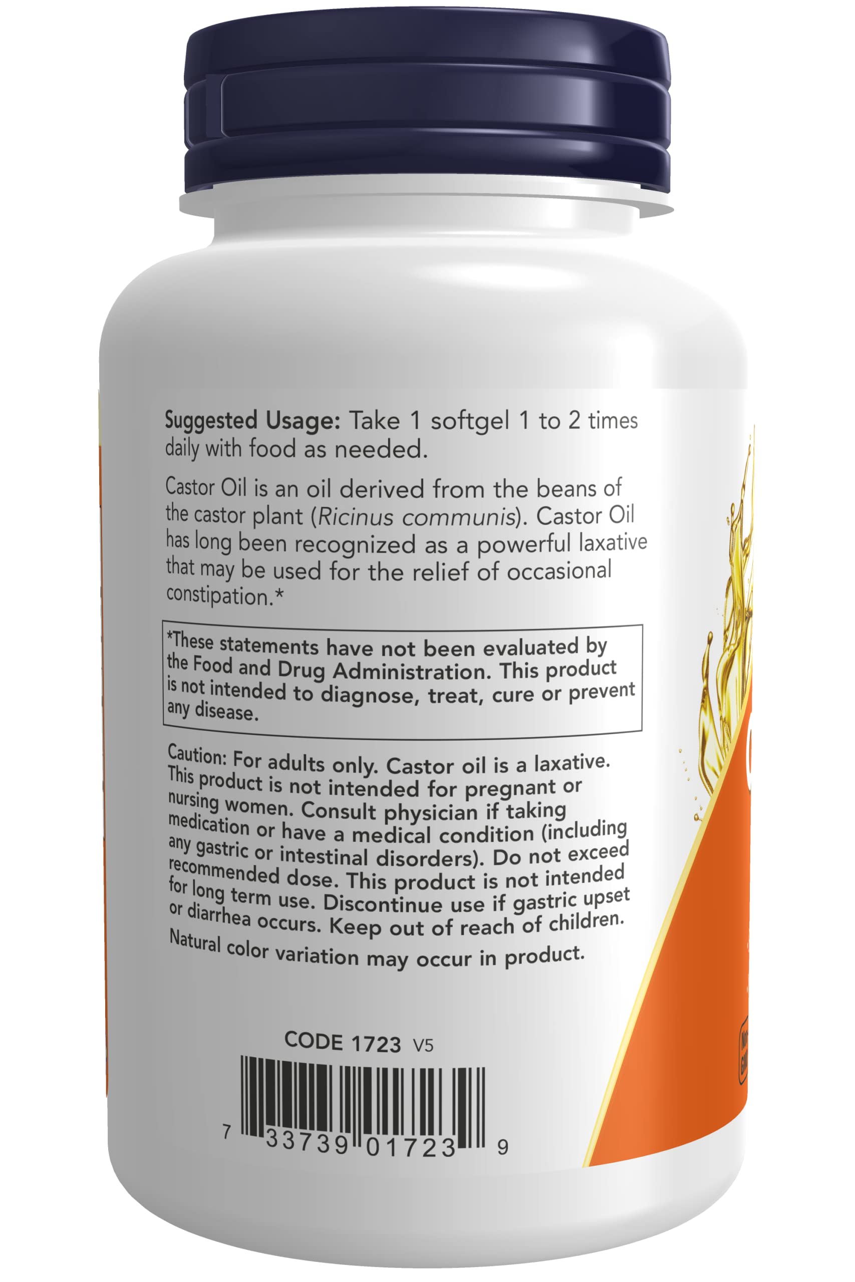Castor Oil 650mg 120 Softgels (Pack of 2)