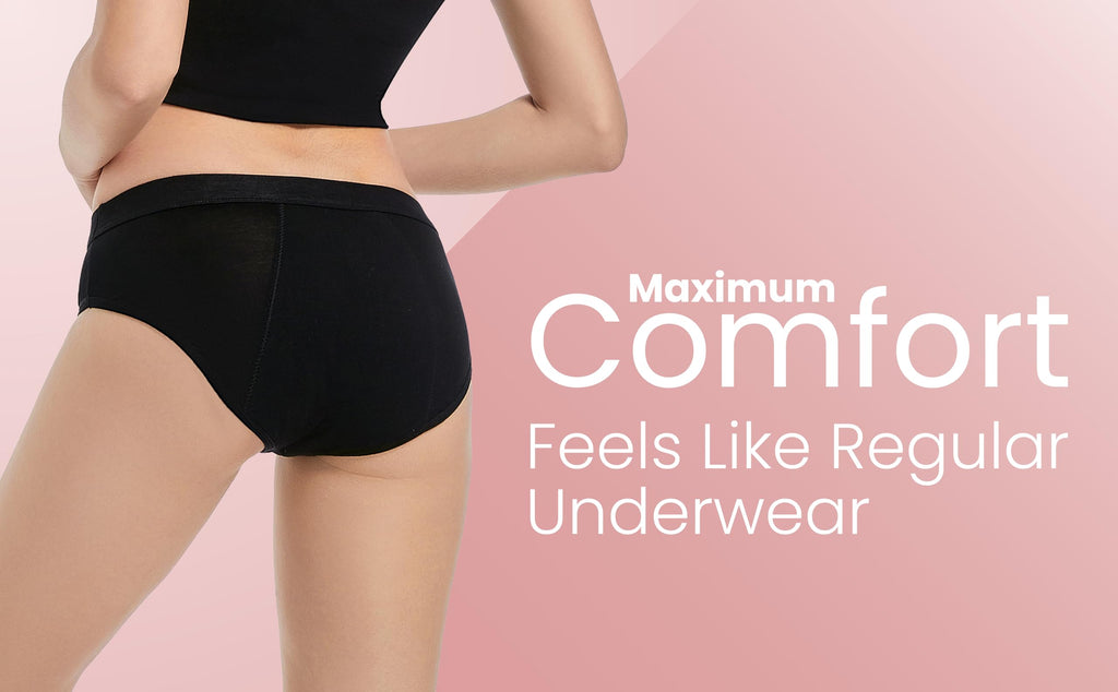 4period Period Underwear for Women & Teens; Comfortable, Breathable, No Side Leaks, Heavy Absorbency, (3 Black, X-Small)