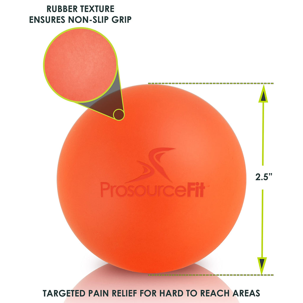 ProsourceFit Lacrosse Massage Ball for Self-Myosfascial Release, Deep Tissue Massage, Muscle Mobility, Post-Workout Recovery