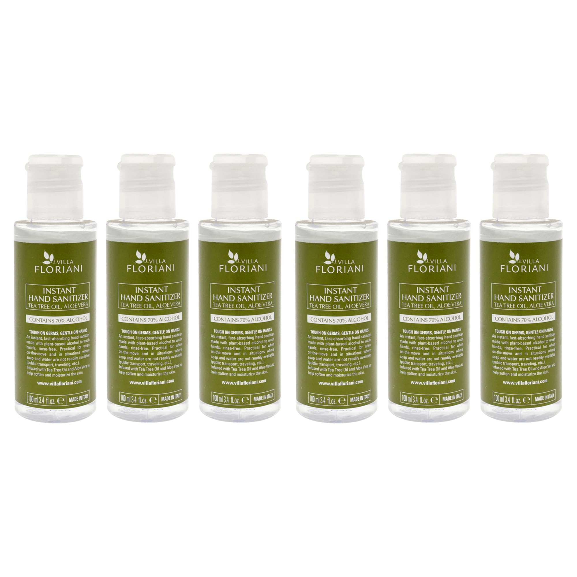Villa Floriani Hand Sanitizer by Villa Floriani for Unisex - 3.4 oz Hand Sanitizer - Pack of 6