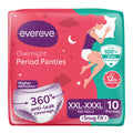 Evereve Period Panty For Girls & Women, (XxlXxxl), 10 Pcs, 360 Degree Coverage, 0% Leaks, High Absorbency For Heavy Flow, Mater