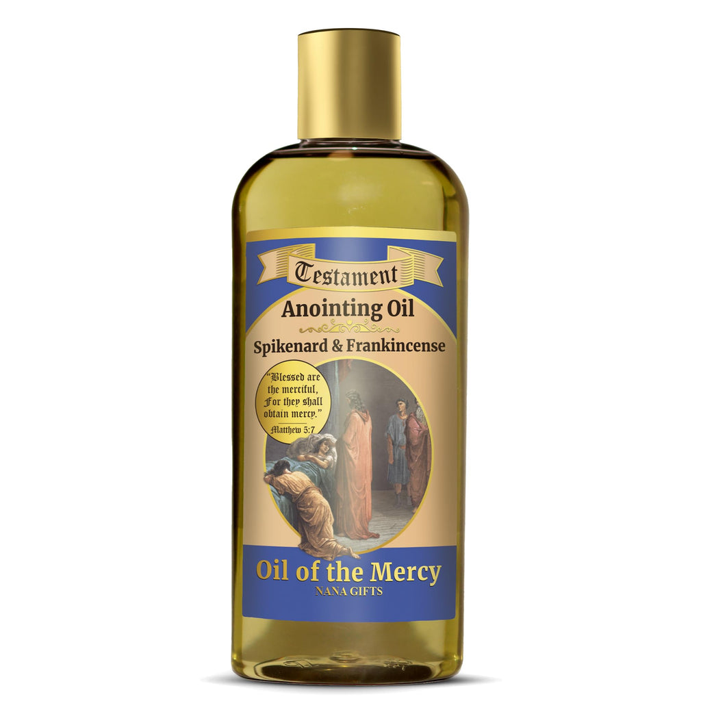 Nana Gifts Testament Anointing Oil, Spikenard and Frankincense, Oil of The Mercy, Excellent Value Large Bottle Size 8.45 fl.oz |