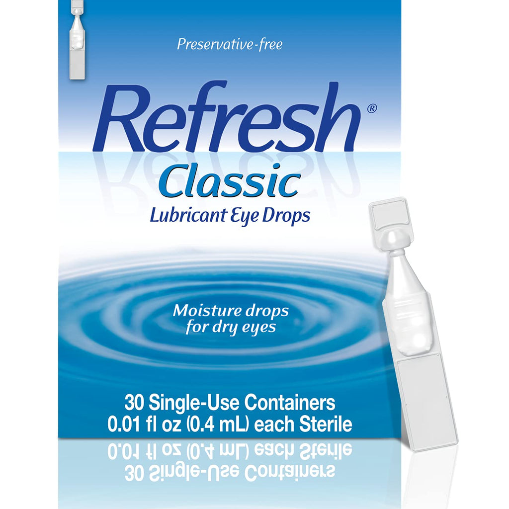 Refresh Classic Lubricant Eye Drops, Preservative-Free, 0.01 Fl Oz Single-Use Containers, 30 Count (Pack of 1)