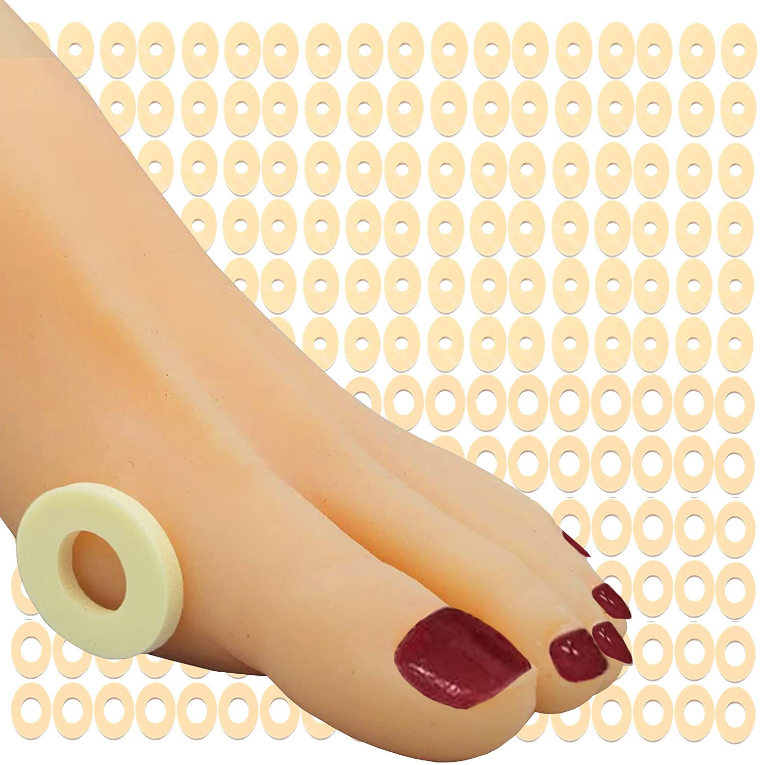 Reppkyh 120 Pads Callus Cushions Corn Pads Self Adhesive Soft Foam Pads for Toe Corn and Foot Protectors and Thick Corn Cushions