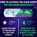Threlaco 100 Pcs Glow in The Dark Bandage for Kids Cute Breathable Waterproof Neon Bandages for Girls Boys Children Toddlers Adh