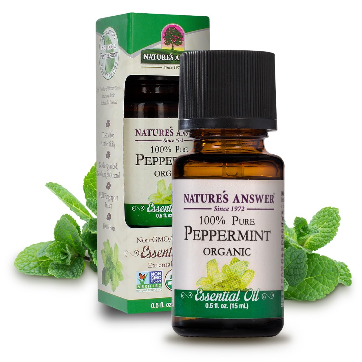 Natures Answer USDA Organic Peppermint Essential Oil, 100% Pure | Natural Aromatherapy Oil for Diffuser/Humidifier, Steam Distil