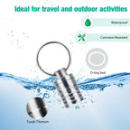 Micro Pill Holder with Keychain Necklace, Opret Titanium Pill Container for Travel Purse Pocket, Waterproof Pill Case for Emerge