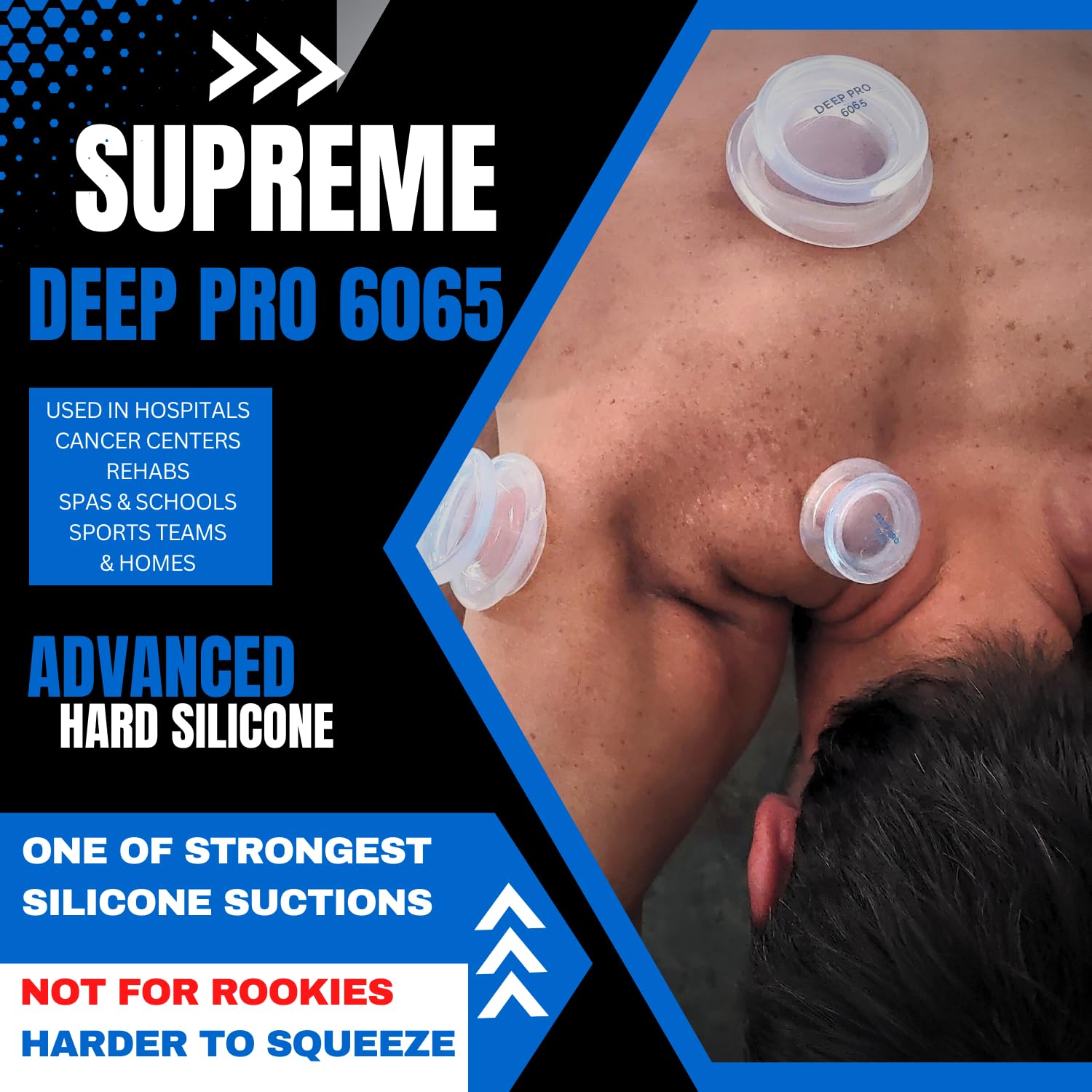 CUPPING WAREHOUSE Advanced Supreme 10 DEEP PRO 6065 Cupping Therapy Set- Harder Silicone- Cupping Set Massage Therapy Cups- Mass