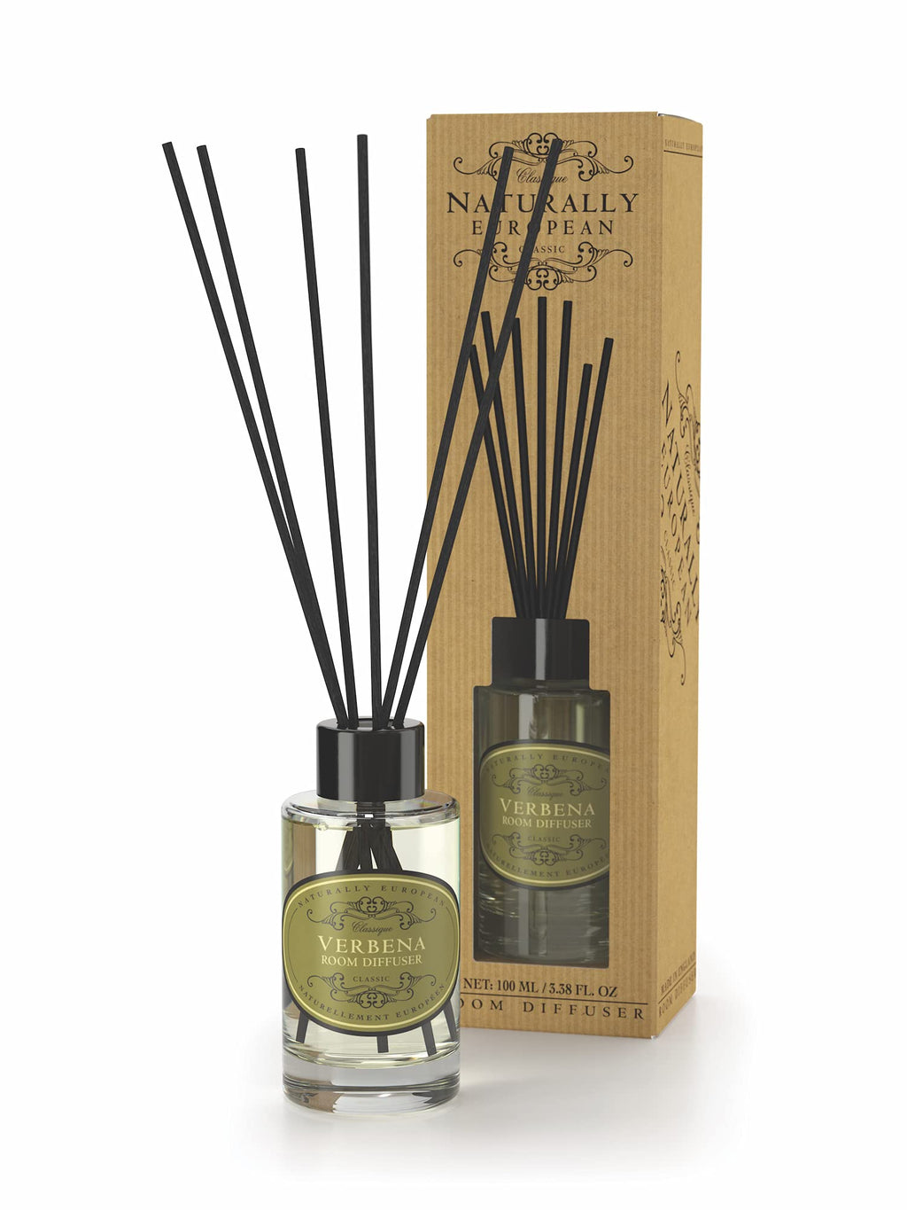 Naturally European Fragrance by Somerset Verbena Room Diffuser, 3.38 Fl Oz, Diffusers for Living Room Office, Stress Relief, Aro