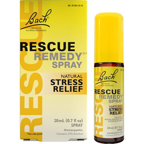 Bach RESCUE REMEDY Spray 20mL, Natural Stress Relief, Homeopathic Flower Essence, Vegan, Gluten & Sugar-Free, Non-Habit Forming 