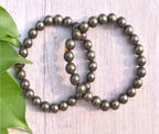 RULOKSHA Certified Natural Bracelet, 8mm Bracelet Original, Money Magnet Bracelet Pyrite Healing and Positive Energy, Courage, P
