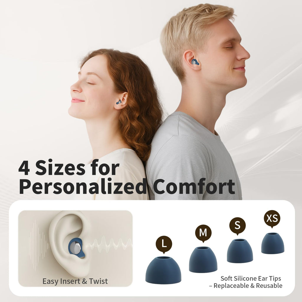 Ear Plugs for Sleeping Noise Reduction, Reuseable Earplugs for Sleep Noise Reducing, Silicone Earplugs for Concerts, Ultra Soft