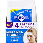 WellPatch Cooling Headache Pads, Migraine, 4 Large Patches- 4.3 x 2 Inch (Pack of 6)