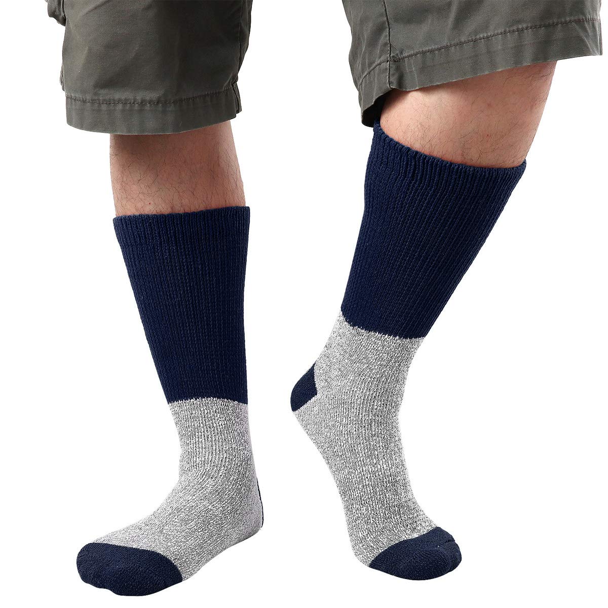 Doctor Recommend Thermal Diabetic Socks Keep Foot Warm Non-Binding Crew Socks For Men Women (9-11, 3 Pairs Assorted)