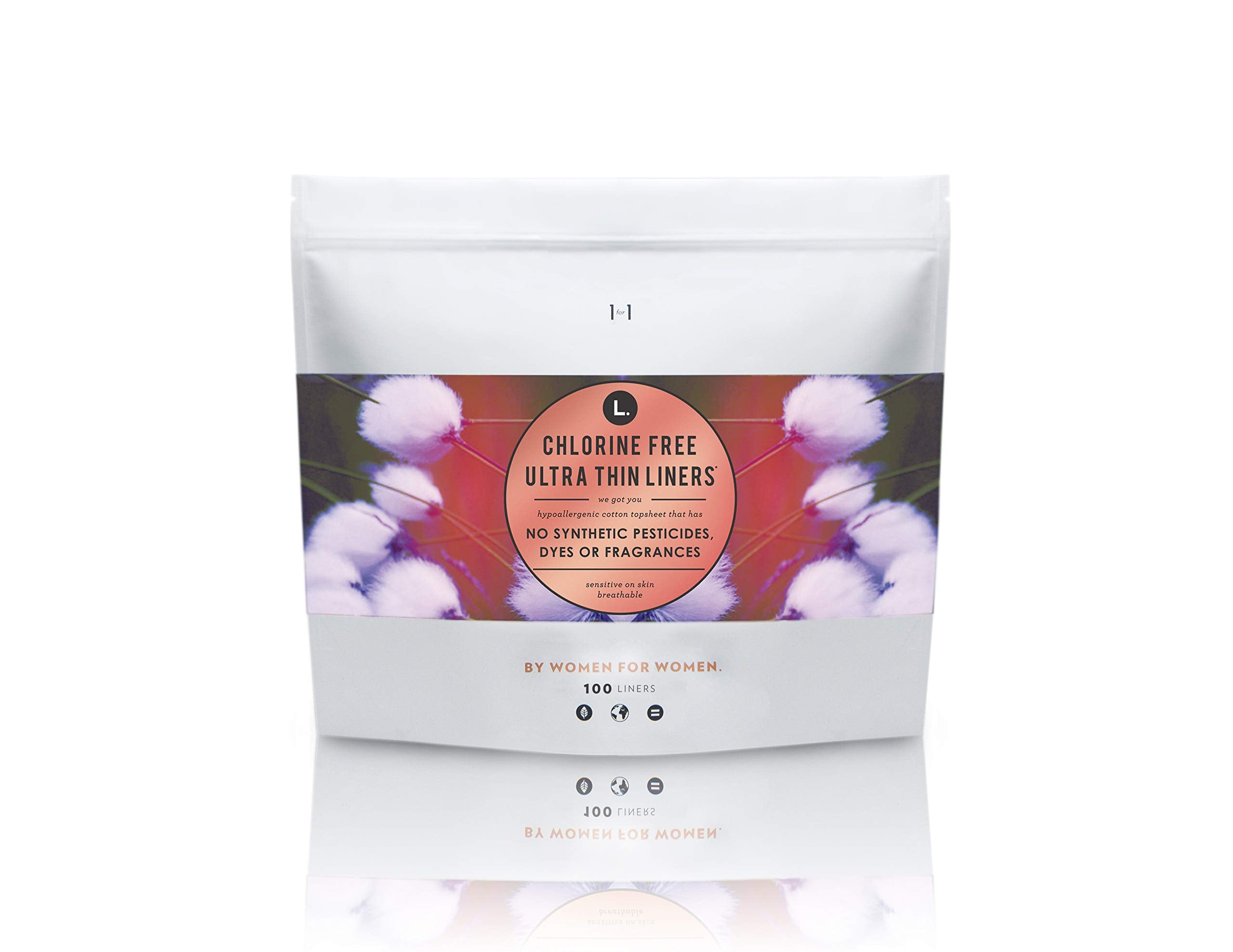 L. Chlorine Free Ultra Thin Liners Regular Absorbency, Organic Cotton, Free of Chlorine Bleaching, Pesticides, Fragrances, or Dy