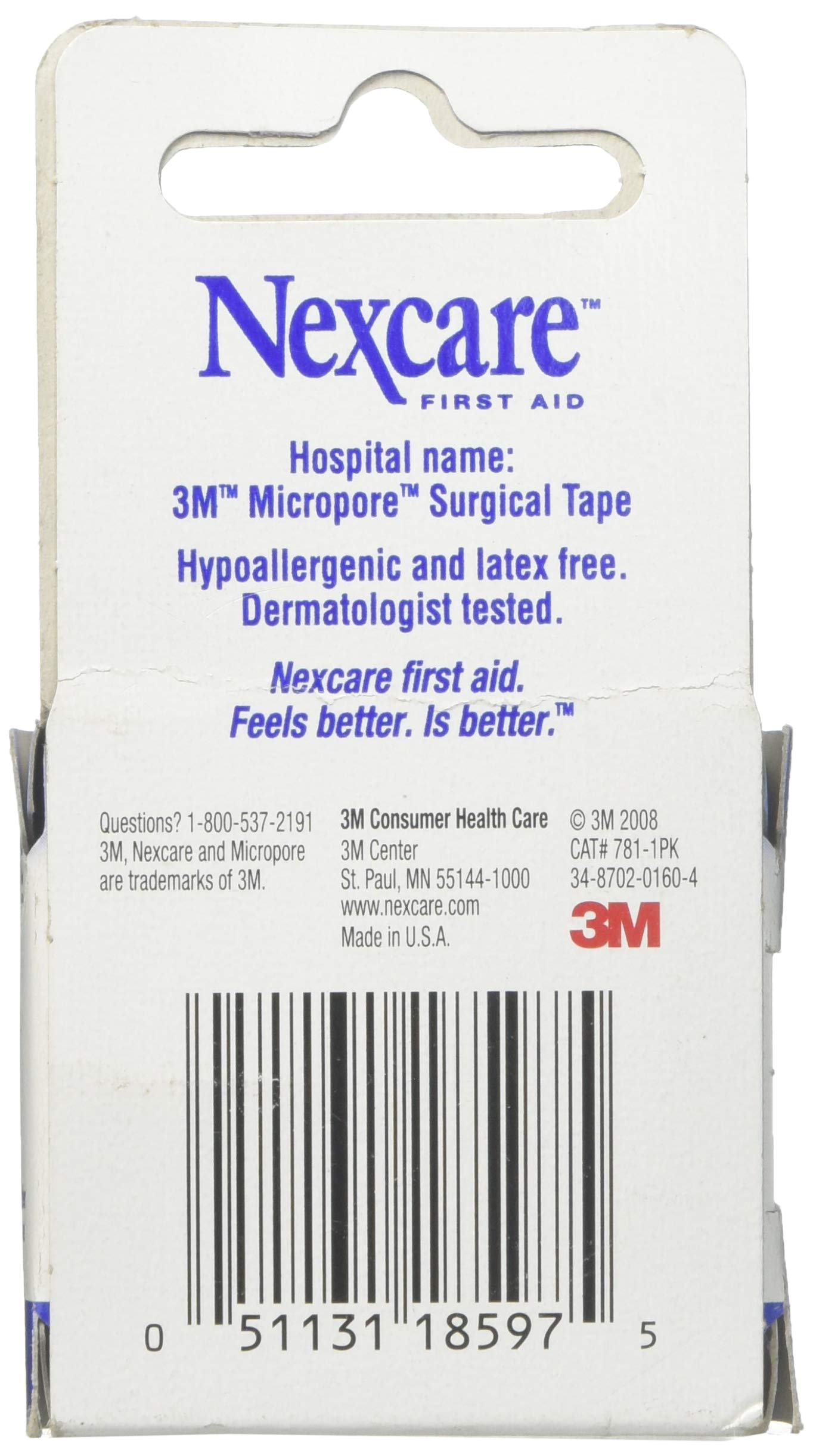 Nexcare(TM) Gentle Paper First Aid Tape, 781-1PK, 1 in x 10 yds