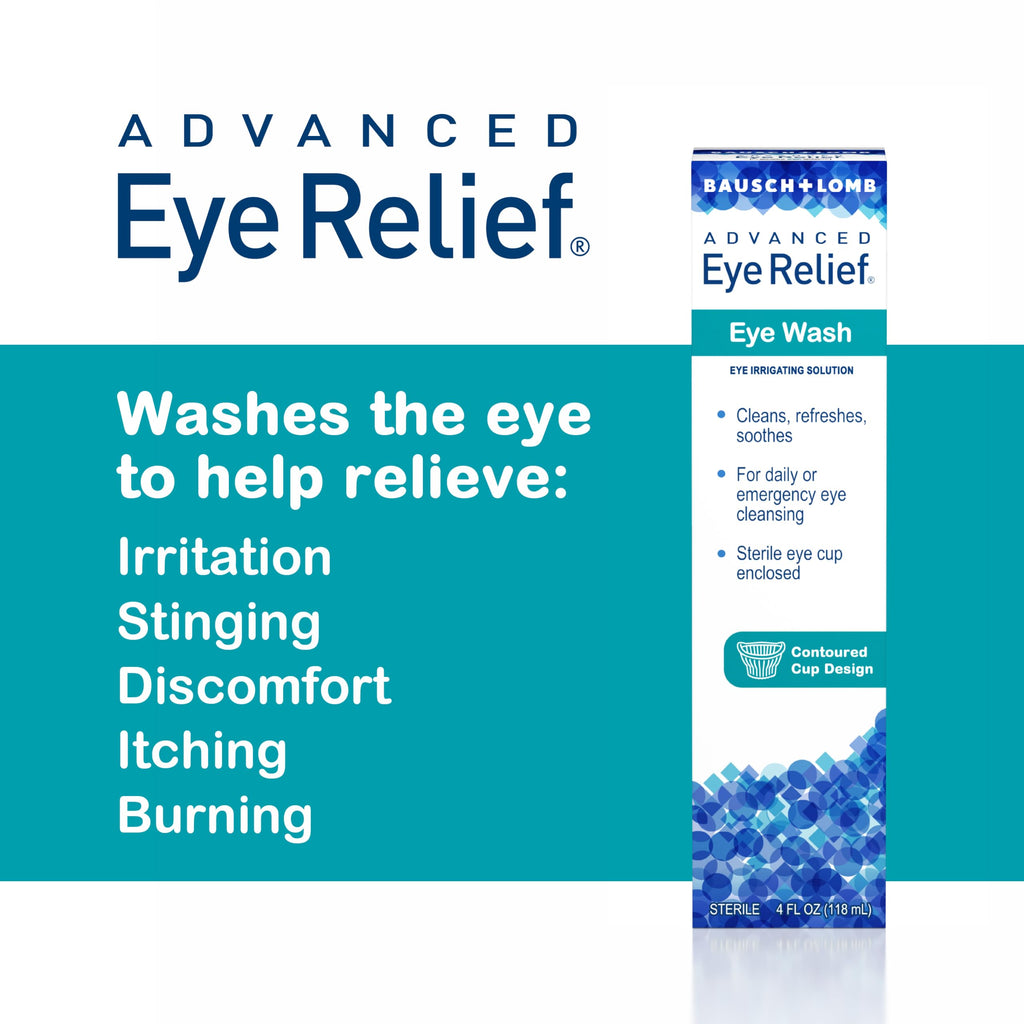 Bausch + Lomb Advanced Eye Relief Wash, Irrigating Solution for Soothing & Refreshing Eyes, 4 Fl Oz (Pack of 6)