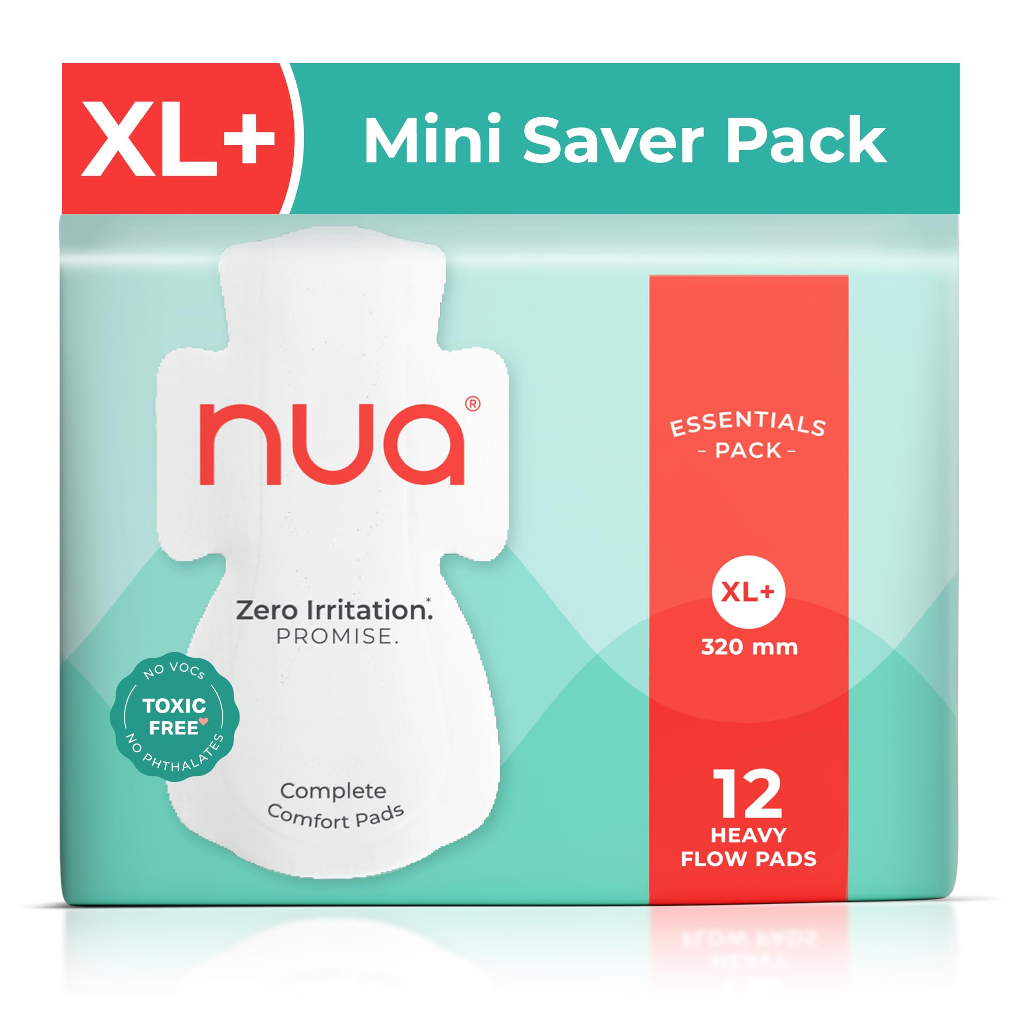 Nua Complete Comfort Sanitary Pads For Women Xl+ | Pack Of 12 | Heavy Flow Pads | Super Saver | Zero Irritation Promise | Comfor