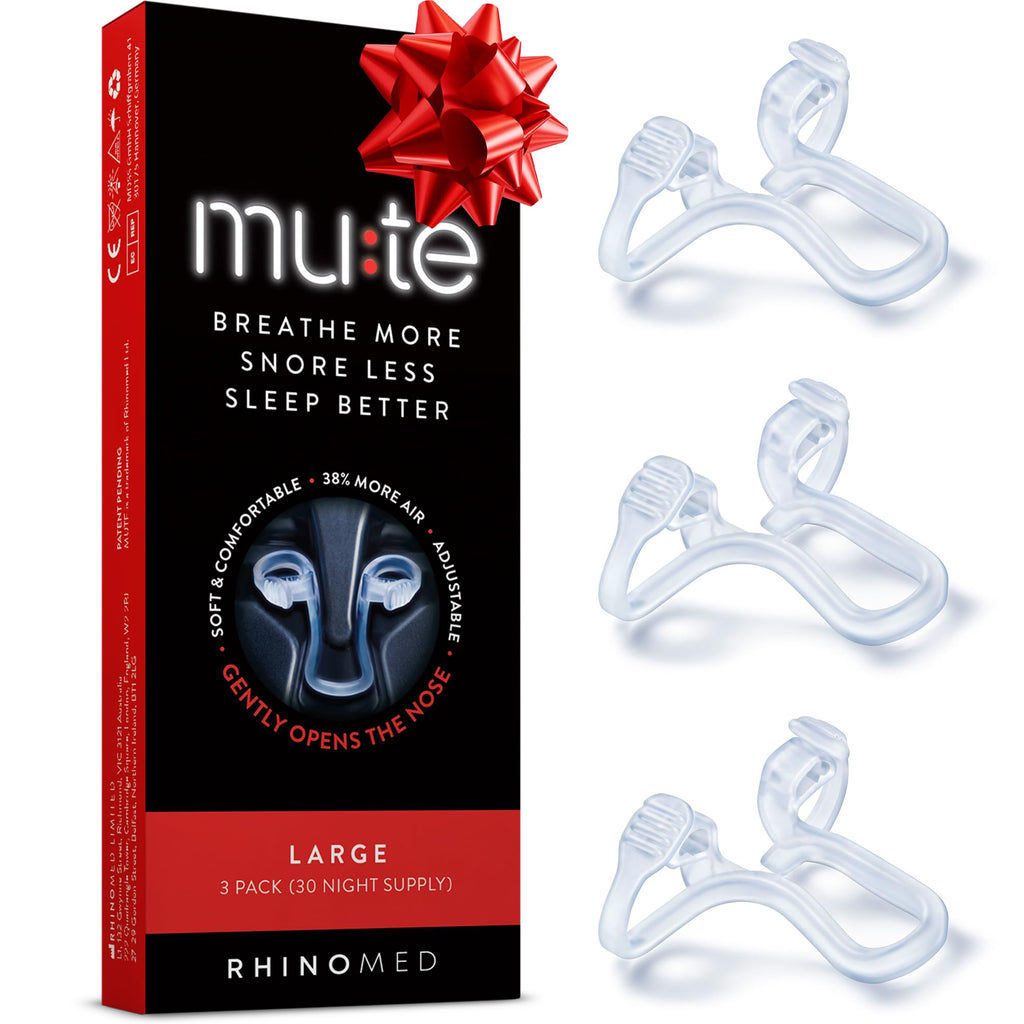 Rhinomed Mute Nasal Dilator for Snore Reduction - Anti-Snoring Aid Solution - Improve Airflow - Comfortable Nose Vents, Breathin