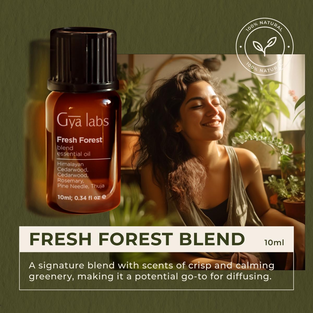 Gya Labs Fresh Forest Essential Oil Blend for Diffuser - Fresh Forest Oil for Aromatherapy, Candle & DIY - 100% Pure Natural Ing