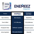 Enemeez Mini Enema, Constipation Fast Acting - Docusate Sodium Mini Enema 283mg, Stool Softeners, Constipation Relief, 30 Count