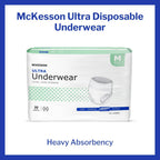 McKesson Ultra Adult Incontinence Underwear, [80 Count], Heavy Absorbency, Medium, 32-44 in. Unisex Bladder Leak Protection, Pul