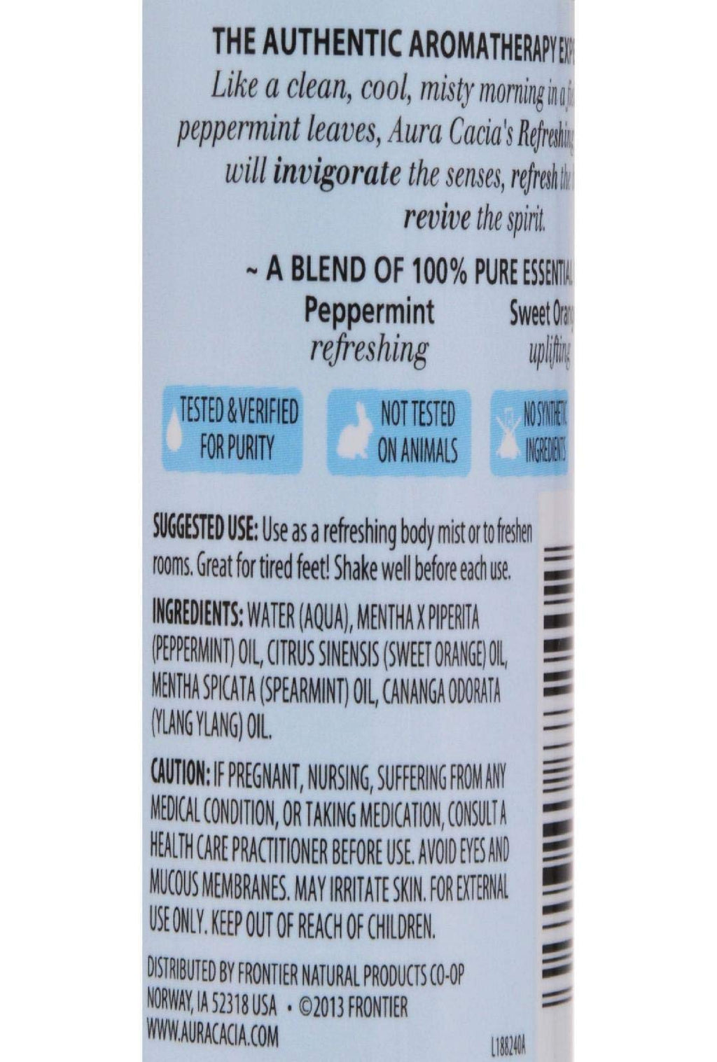 Aura Cacia Peppermint Harvest Aromatherapy Mist 4 Oz. Bottle